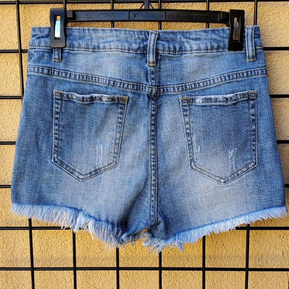 Papaya distressed high rise denim shorts - Picture 2 of 2